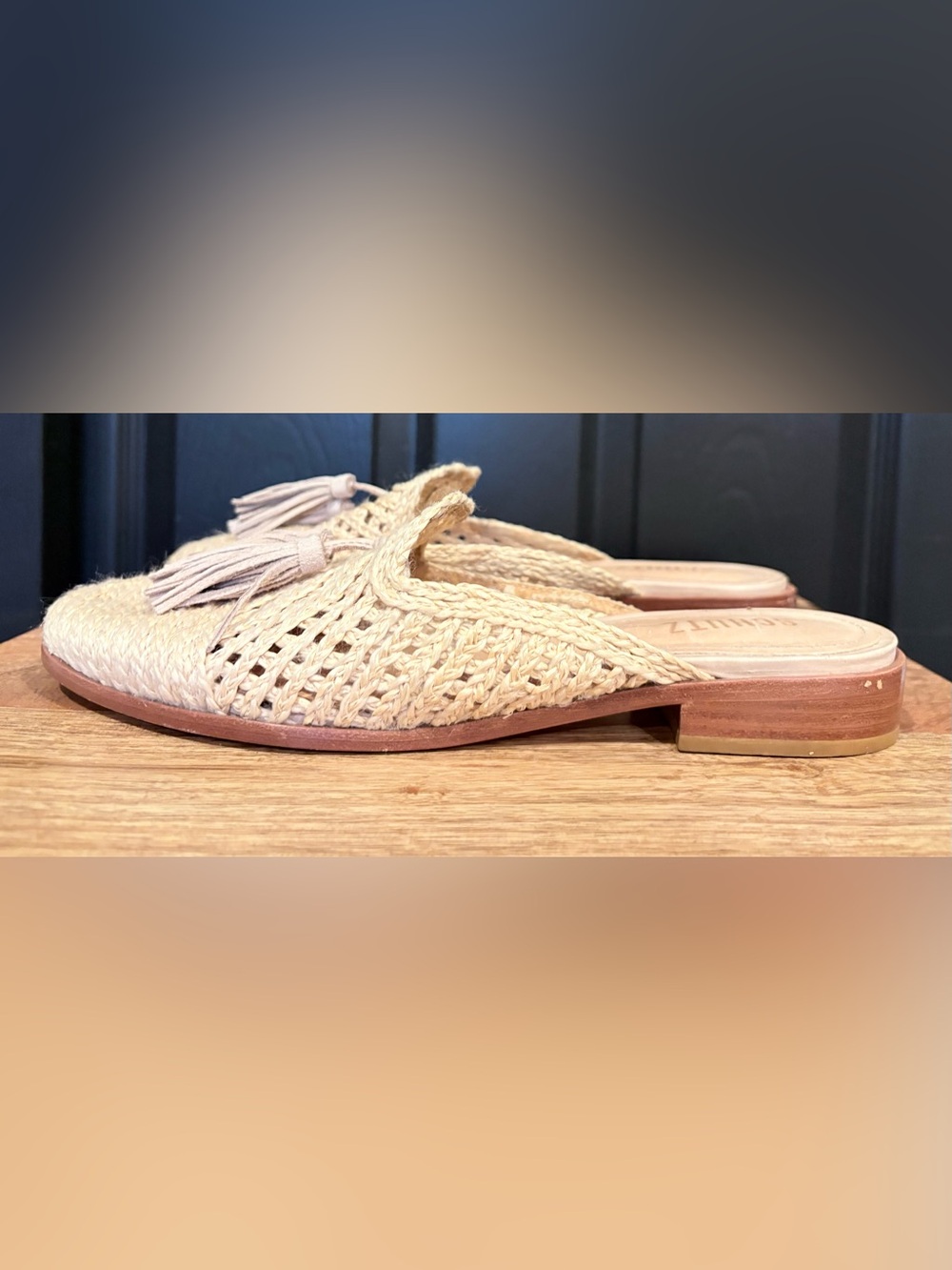 Schutz Polyni Woven Tassel Slide Natural 9.5 - Picture 9 of 12